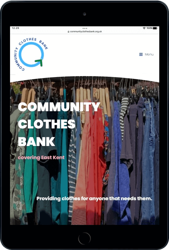 Community Clothes Bank tablet
