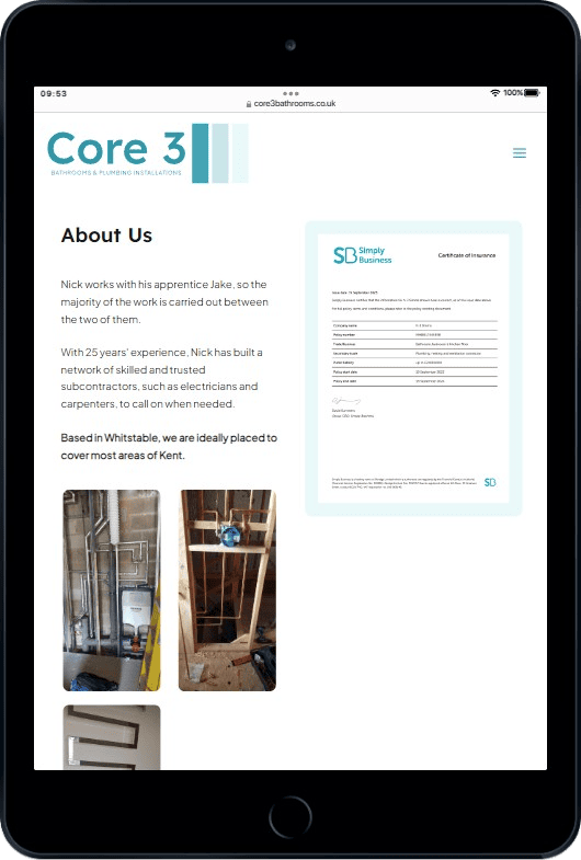 About - Core 3 Bathrooms