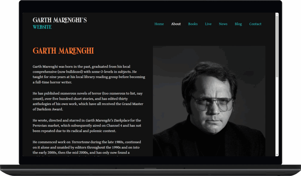 About - Garth Marenghi